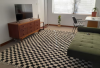 Handwoven Moroccan checkered rug in black and white