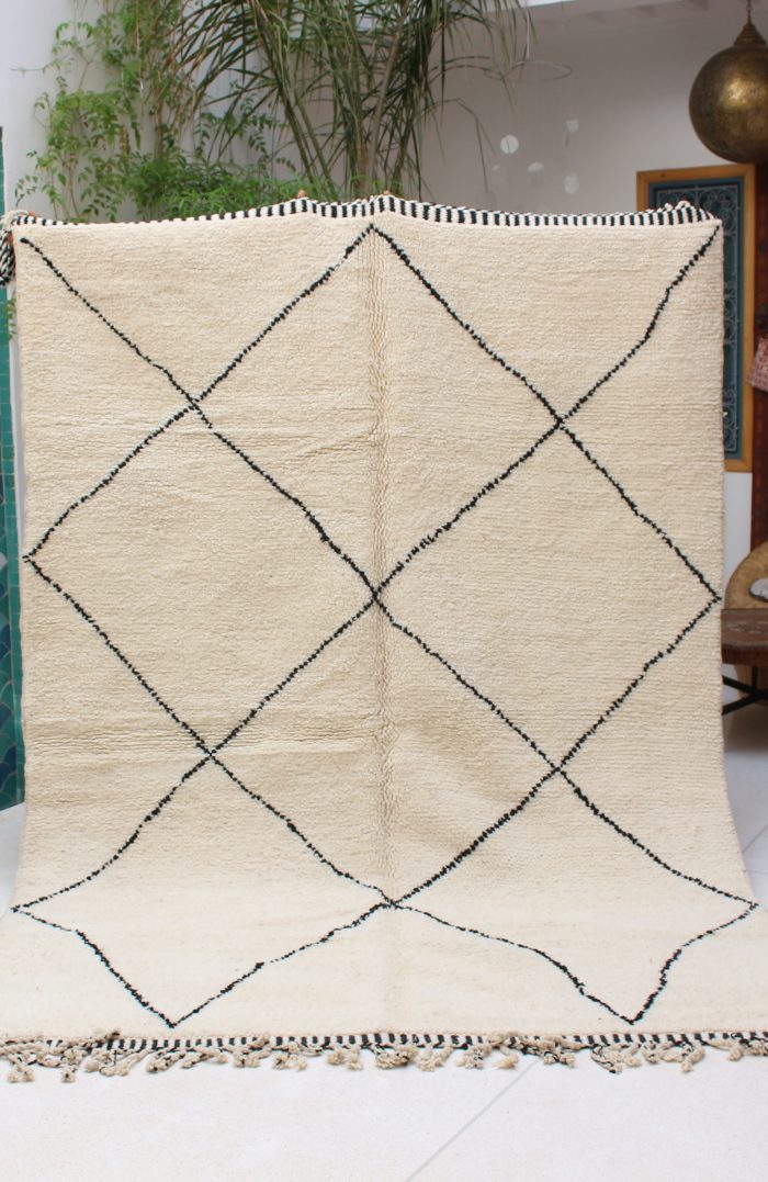 Custom Beni Ourain Rug handwoven from natural wool with geometric patterns customized to your style.