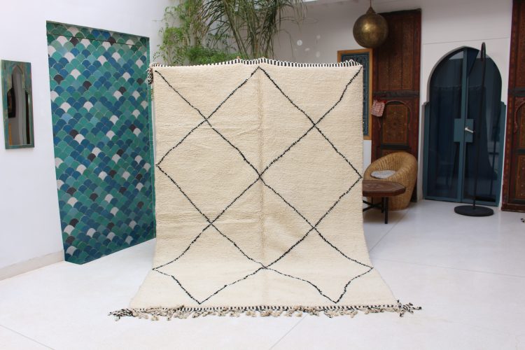 Custom Beni Ourain Rug handwoven from natural wool with geometric patterns customized to your style.