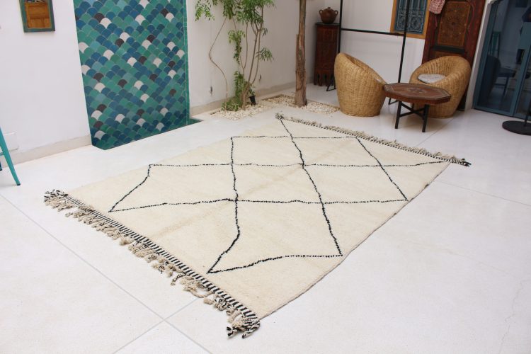 Custom Beni Ourain Rug handwoven from natural wool with geometric patterns customized to your style.