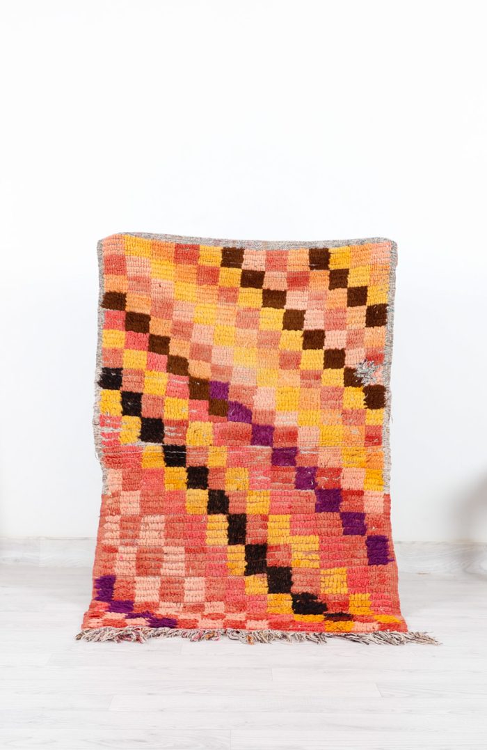 Checkered Vintage Rug - Handwoven with a classic checkered pattern