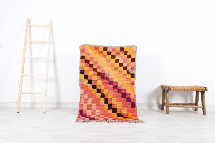 Checkered Vintage Rug - Handwoven with a classic checkered pattern