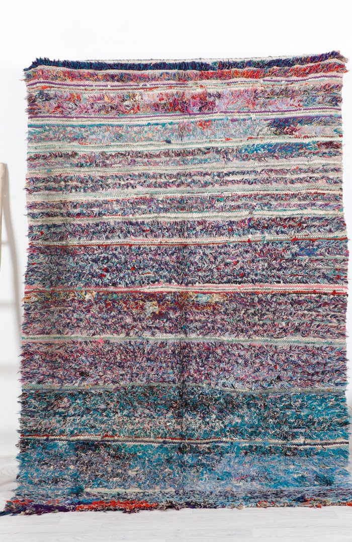 Vintage Boucherouite Rug - Handwoven with vibrant recycled fabrics