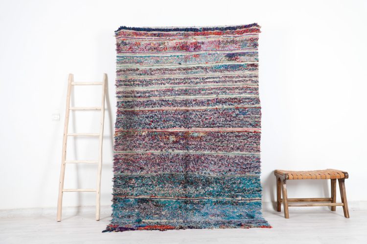 Vintage Boucherouite Rug - Handwoven with vibrant recycled fabrics