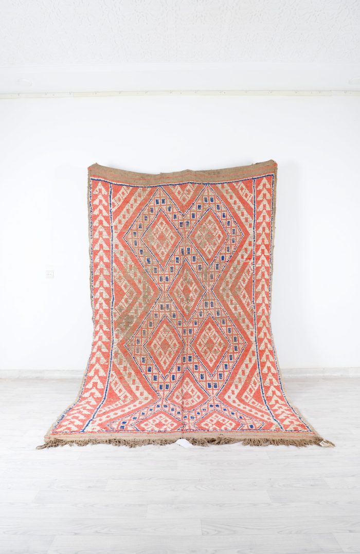 Pink Vintage Area Rug - Handwoven with soft pink tones and intricate patterns