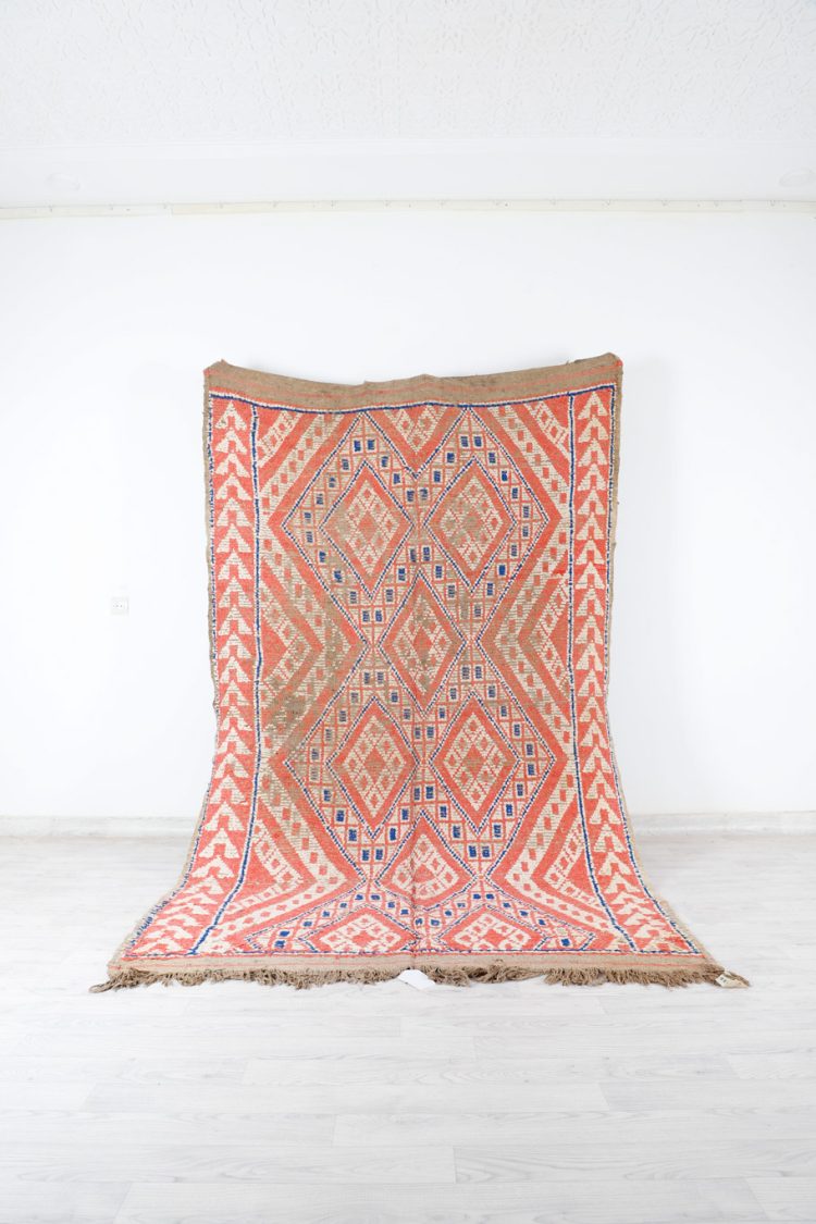 Pink Vintage Area Rug - Handwoven with soft pink tones and intricate patterns