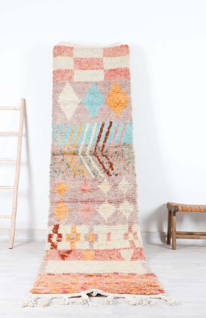 Vintage Colorful Rug Runner - Handwoven with vibrant colors and intricate patterns