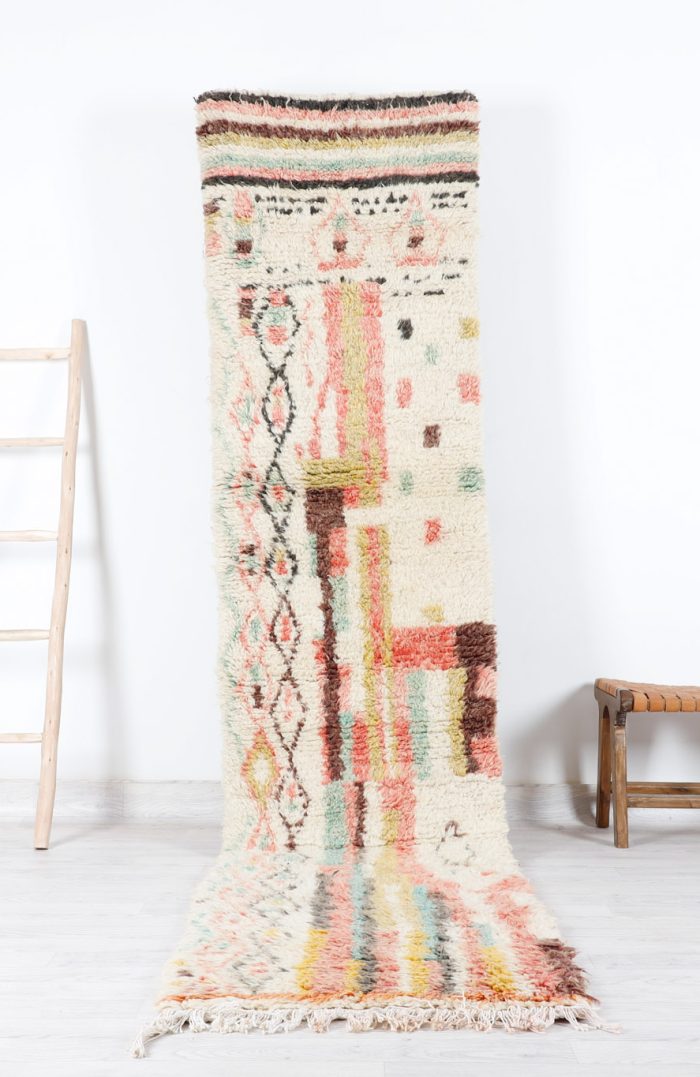 Vintage Boho Rug Runner - Handwoven with intricate bohemian patterns