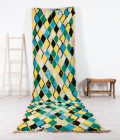 Checkered Runner Rug - Handwoven with a bold checkered pattern