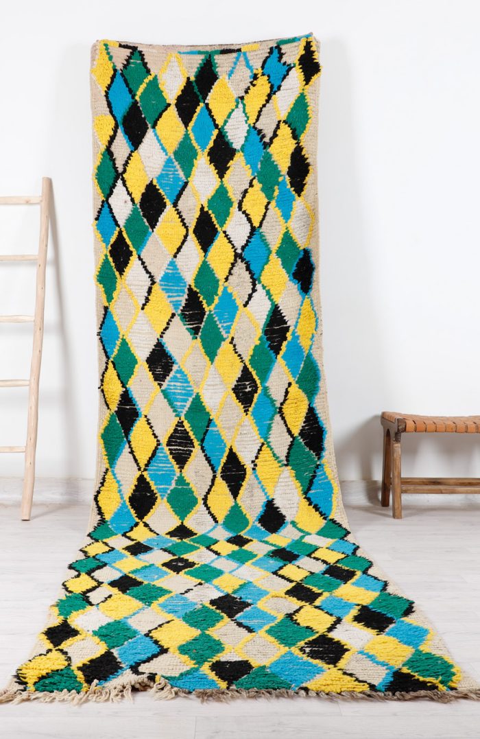 Checkered Runner Rug - Handwoven with a bold checkered pattern