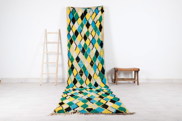 Checkered Runner Rug - Handwoven with a bold checkered pattern