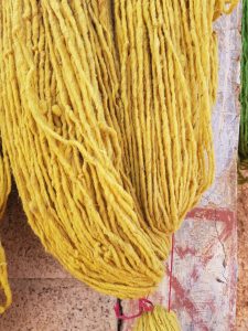 Natural dyeing process for Moroccan rugs