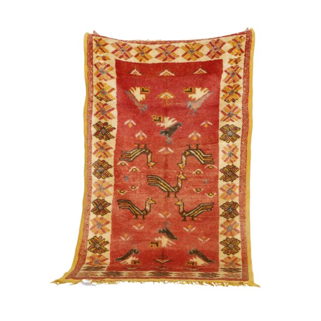 handmade Moroccan Taznakht rug 5.7×3.4 ft tribal wool