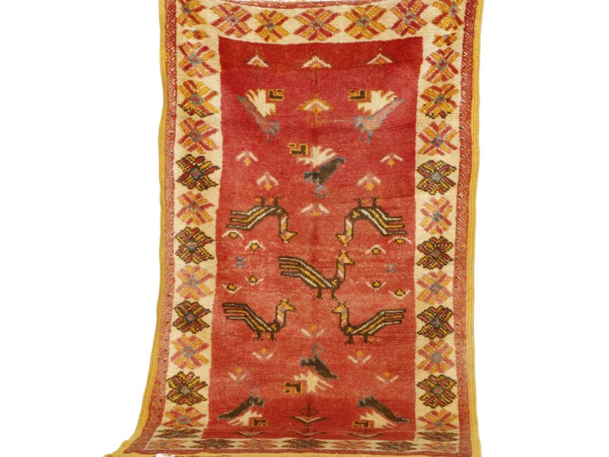 handmade Moroccan Taznakht rug 5.7×3.4 ft tribal wool