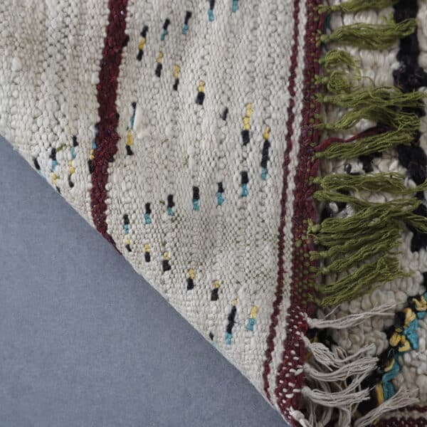 Azilal Handmade Rug 6.7×4.3 ft – Moroccan Berber Cream Wool with Zigzag Tribal Pattern - Image 3