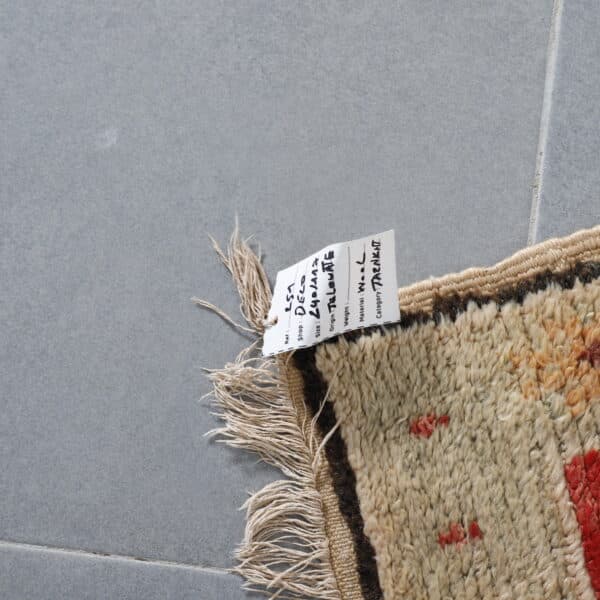 Vintage Moroccan Telouet Rug 7.9×3.8 ft – Hand-Knot Wool, Tribal Red Design - Image 7