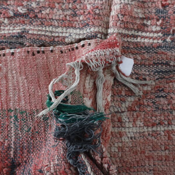 Vintage Boujaad Rug 8.2×3.6 ft – Moroccan Handwoven Wool in Faded Red - Image 4