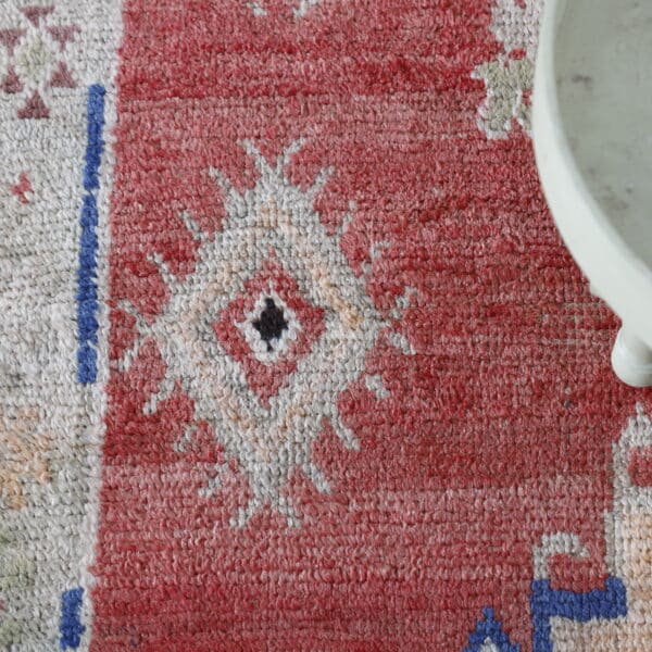 Vintage Moroccan Telouet Rug 7.9×3.8 ft – Hand-Knot Wool, Tribal Red Design - Image 3