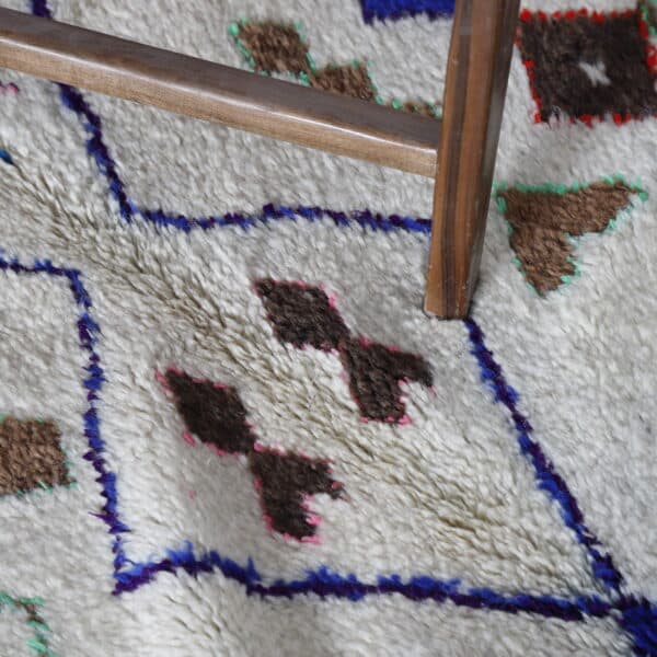 Azilal Rug 7.3×3.3 ft – Moroccan Wool with Colorful Geometric Motifs - Image 3