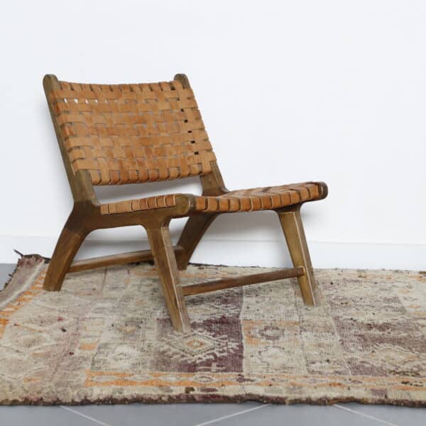 Azou Carpet 7.5×5.2 ft – Vintage Moroccan Wool in Earthy Geometric Design - Image 6