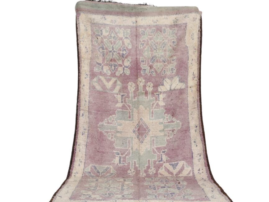 Oulad Bousbaa Rug 10.3×4.9 ft vintage Moroccan wool pastel tribal motifs