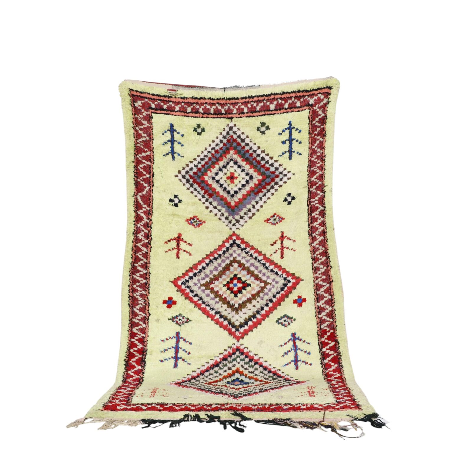 handmade Boucharouite rug 8.7×4.6 ft recycled textiles