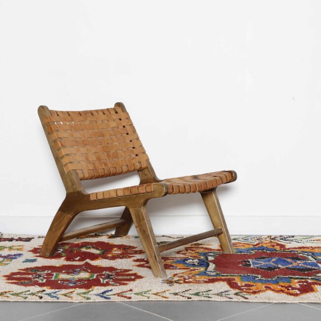 Vintage Moroccan Marmoucha Rug 7.3×3.8 ft – Hand-Knotted Wool, Bold Medallion Design - Image 4