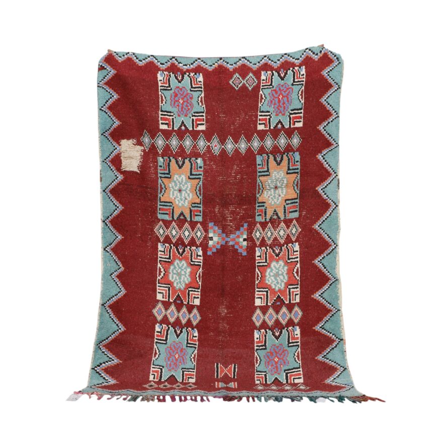 handmade Azilal rug 6.9×4.7 ft tribal wool