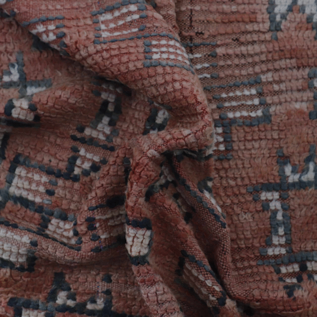 Jewish Carpet 9.8×4.4 ft – Moroccan Vintage Wool Rug with Tribal Motifs - Image 4