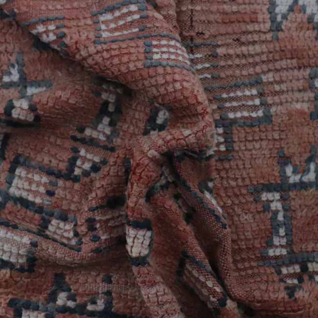 Jewish Carpet 9.8×4.4 ft – Moroccan Vintage Wool Rug with Tribal Motifs - Image 2