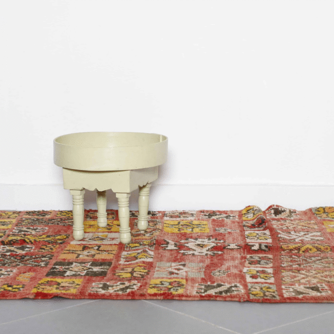 Vintage Jewish Rug 6.9×3.9 ft – Moroccan Wool Tribal Carpet with Symbolic Patterns - Image 5