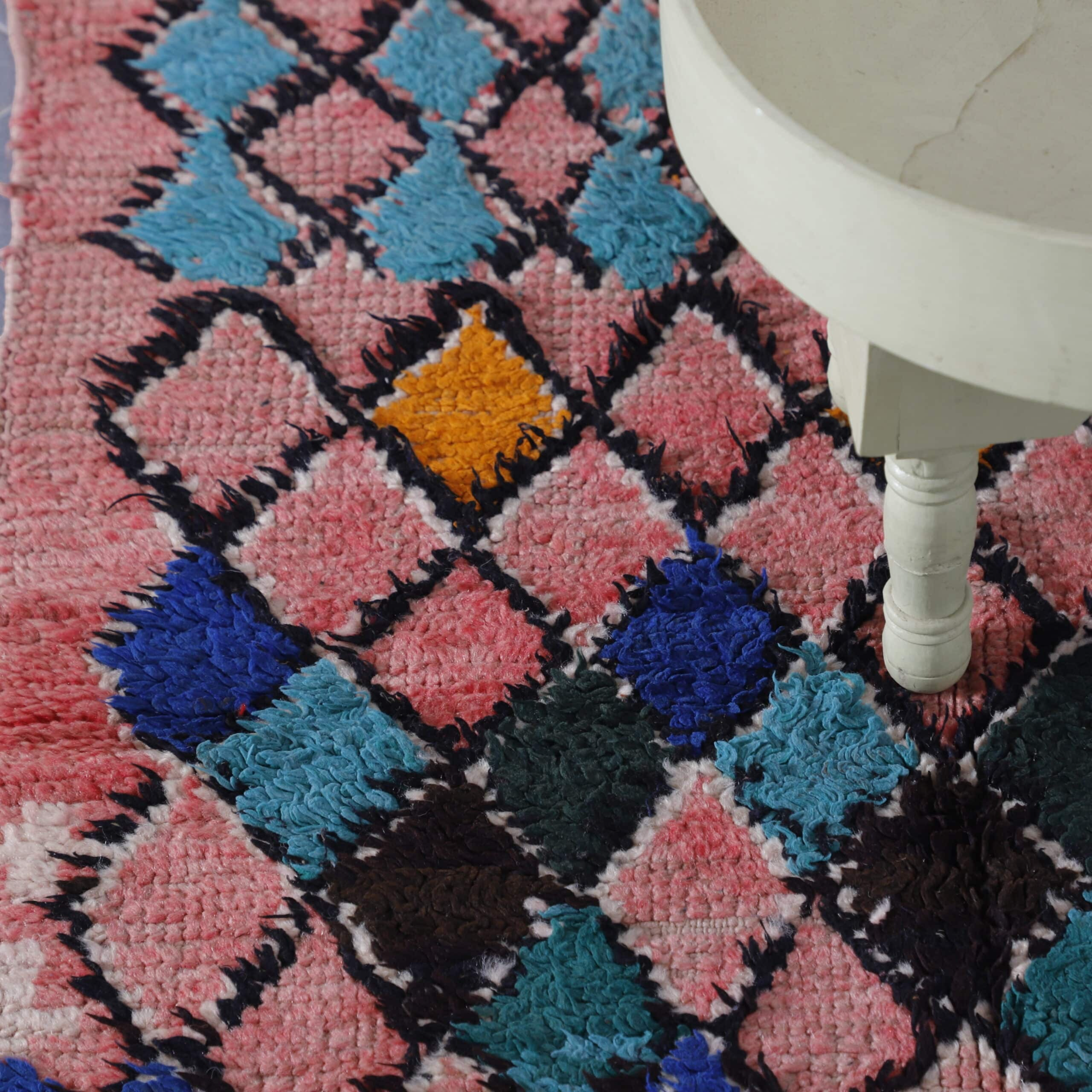 Colorful Vintage Hallway Rug 8.2×2.8 Ft – Moroccan Handmade - Image 4