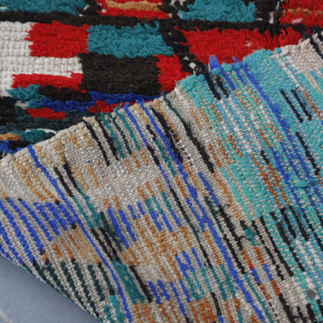 Colorful Vintage Hallway Rug 8.2×2.8 Ft – Moroccan Handmade - Image 5