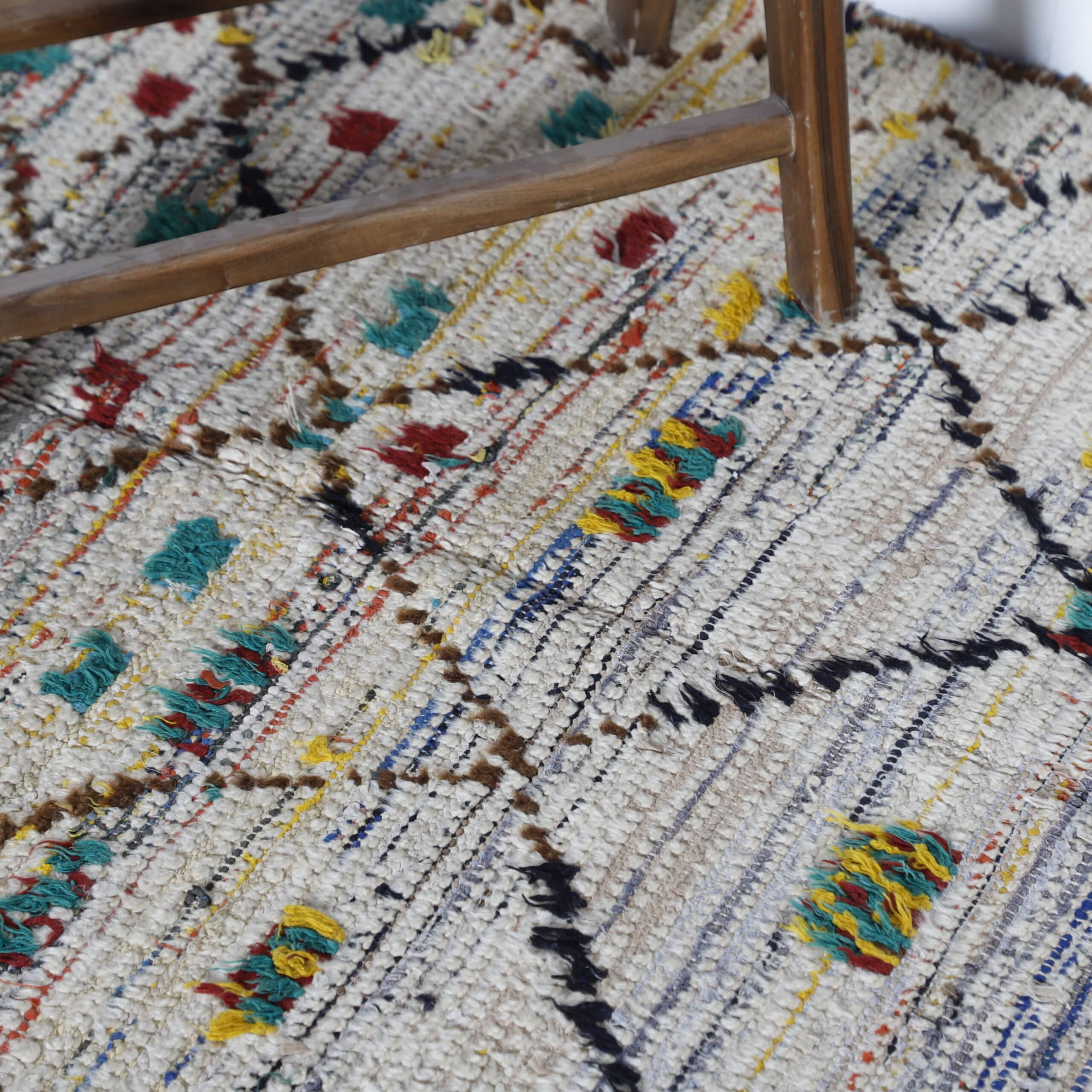 Multicolor Azilal Vintage Rug 6.6×3.9 Ft – Moroccan Handmade - Image 3