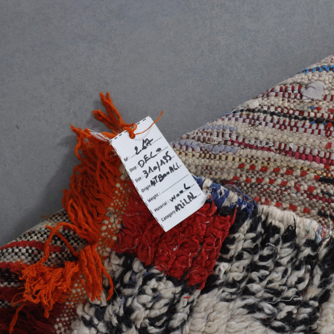 Long Azilal Rug 10.2×4.4 ft – Moroccan Wool in Multicolor Checkered Pattern - Image 3