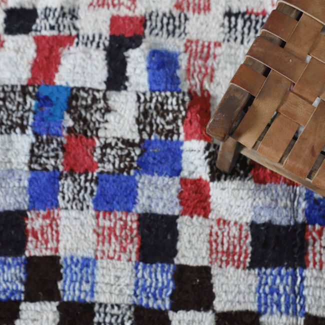 Long Azilal Rug 10.2×4.4 ft – Moroccan Wool in Multicolor Checkered Pattern - Image 5