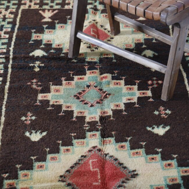 Vintage Taznakht Rug 7.5×3.7 Ft – Handmade Moroccan Wool - Image 5