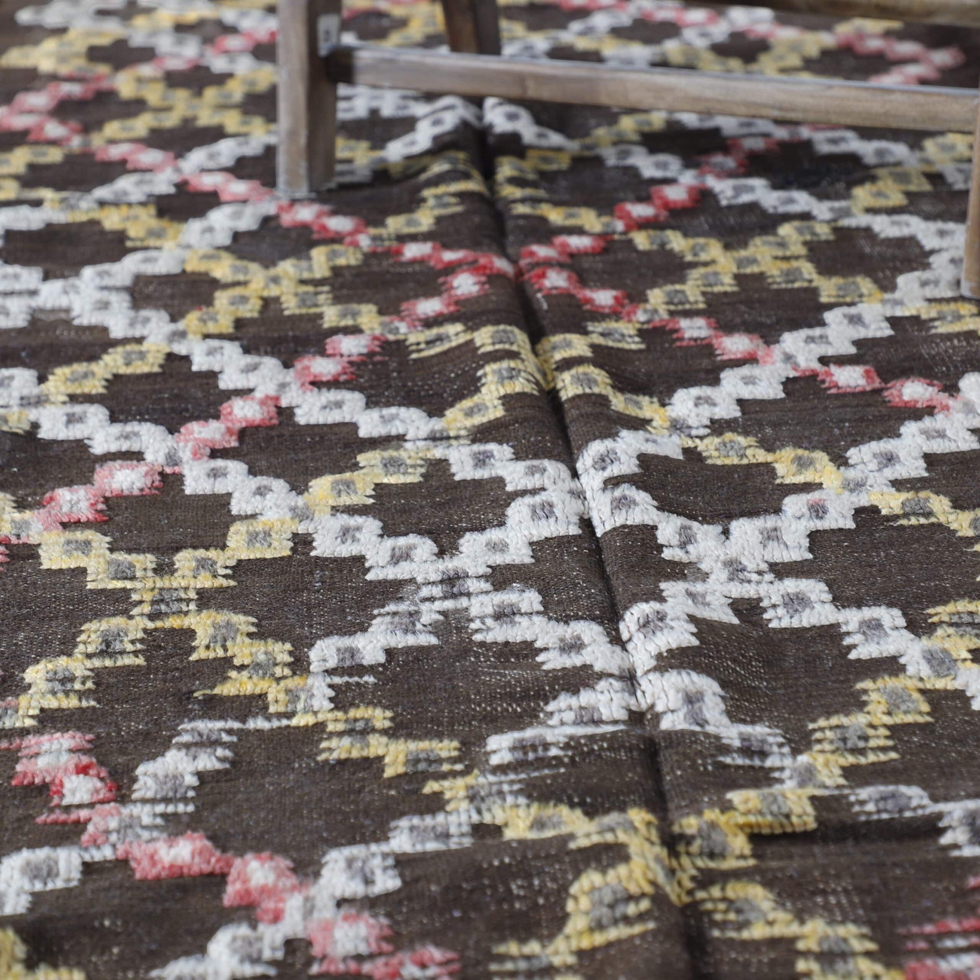 Checkered Glaoui Rug 7.9×5.2 Ft – Vintage Moroccan Wool - Image 5