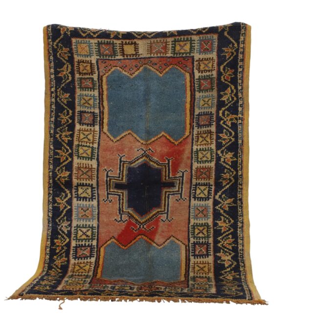 Old Taznakht Rug 5.1×3.1 Ft Handmade Moroccan Wool