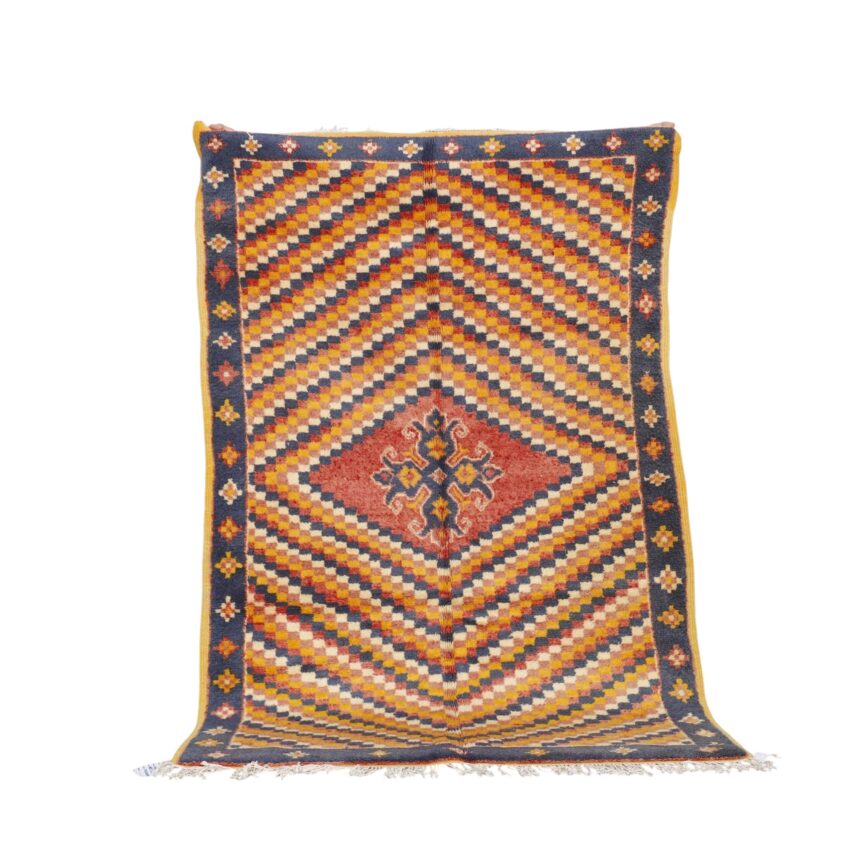 New Checkered Taznakht Rug Handmade Moroccan Wool