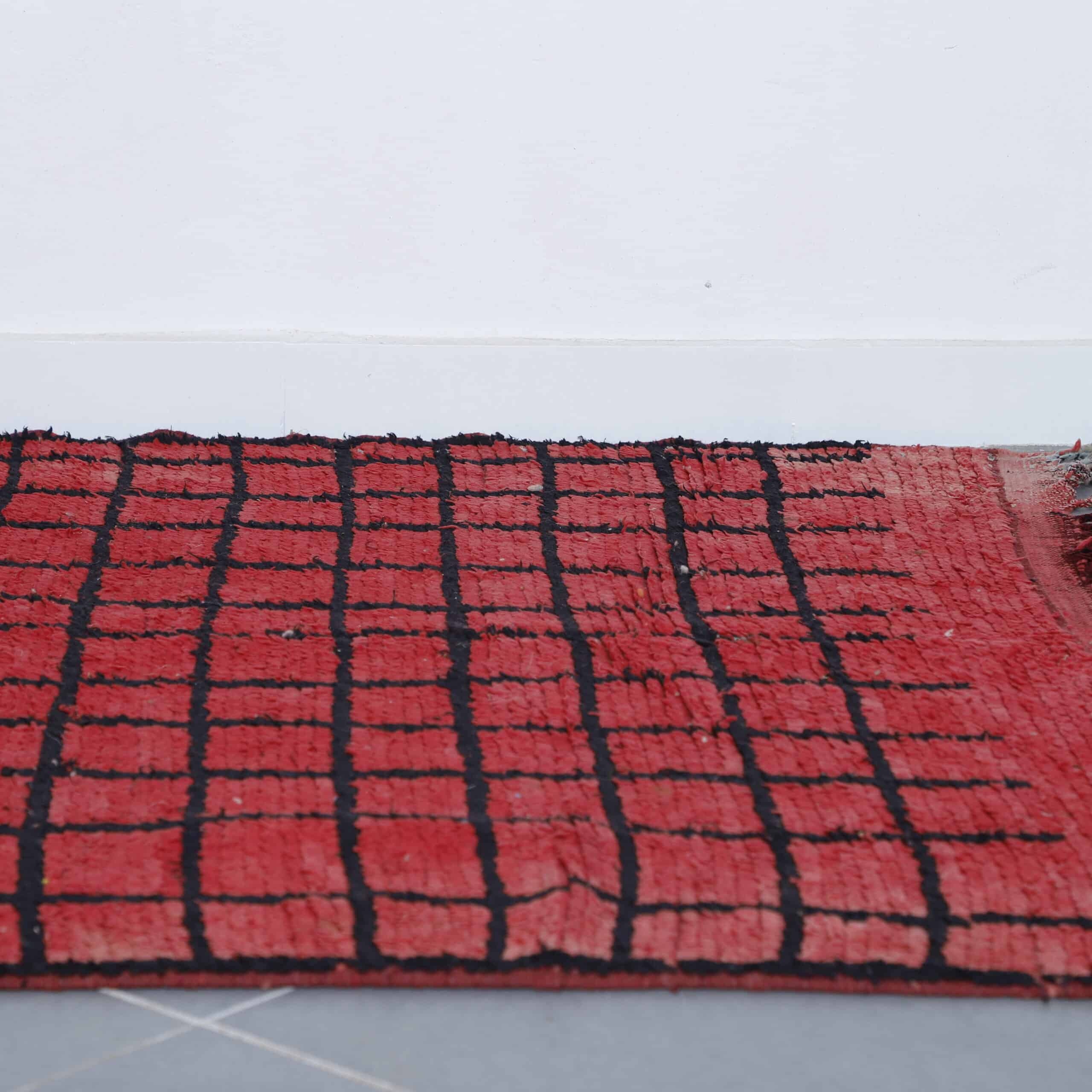 Red Vintage Rug 7.7×4.9 Ft – Moroccan Wool - Image 3