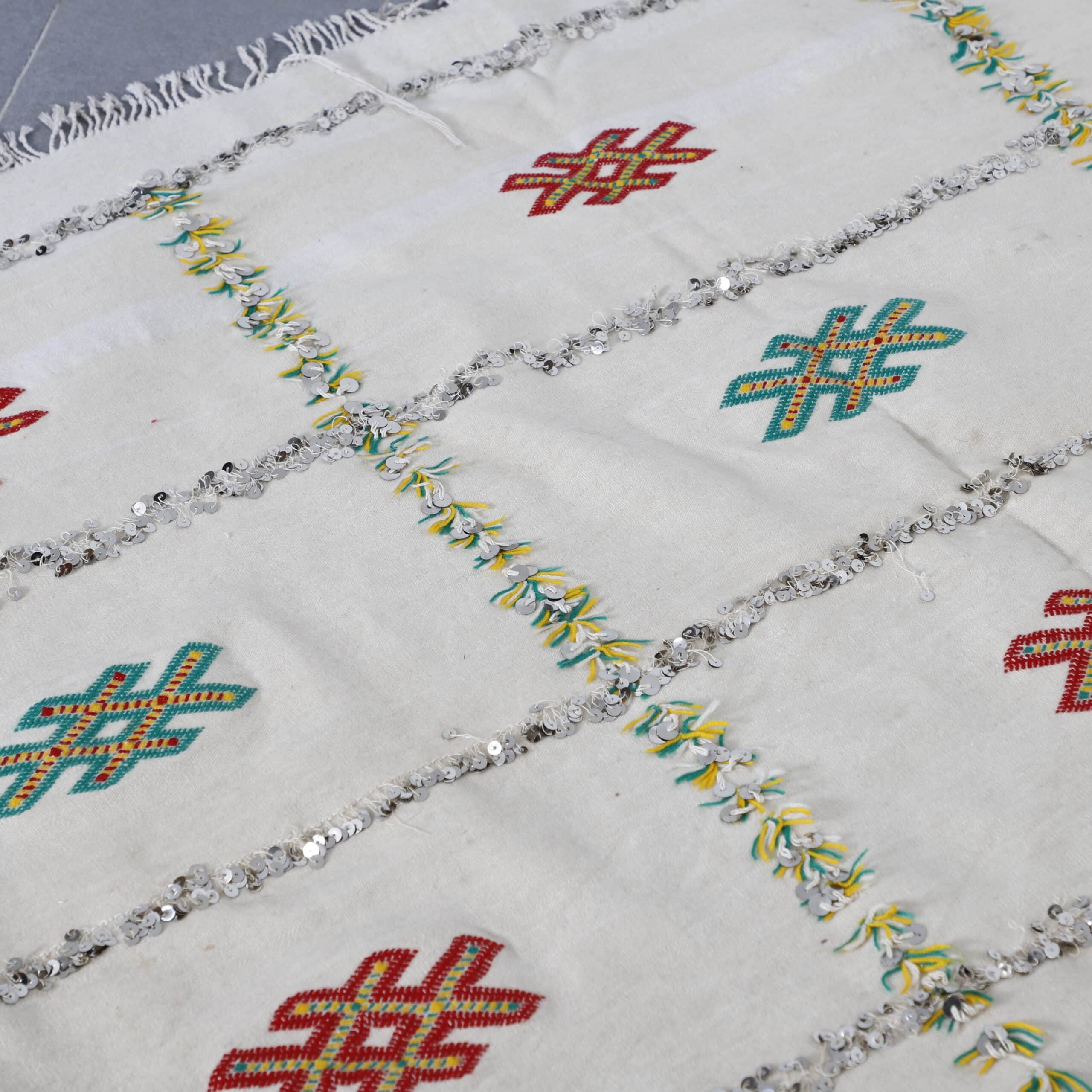 Wedding Blanket 7.4×4.9 Ft – Moroccan Handira Wool - Image 5