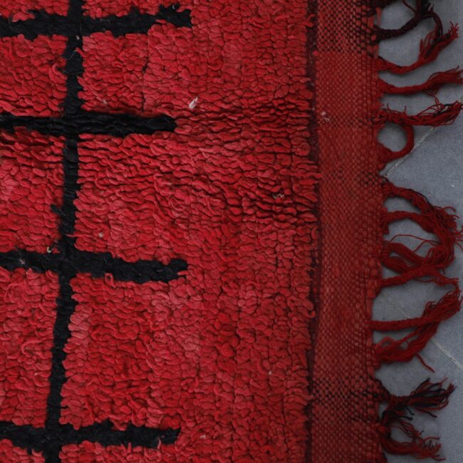 Red Vintage Rug 7.7×4.9 Ft – Moroccan Wool - Image 6