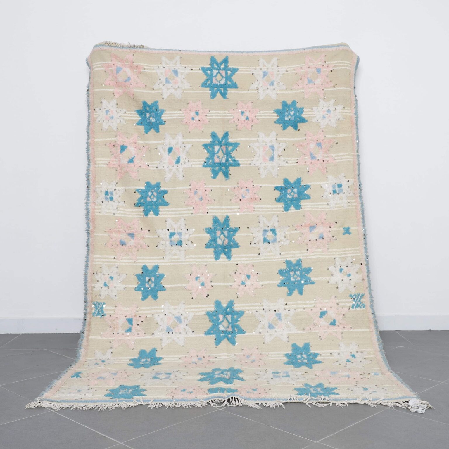 Vintage Tiffelt Kilim Rug 9.2×5.6 Ft Handwoven Moroccan