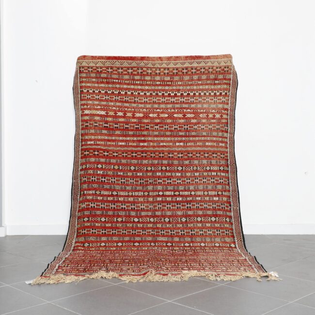 Vintage Tiffelt Kilim Rug 9.2×5.6 Ft Handwoven Moroccan