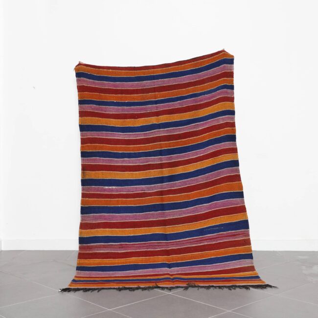 Vintage Blanket 7.4×4.6 Ft Handmade Moroccan Wool