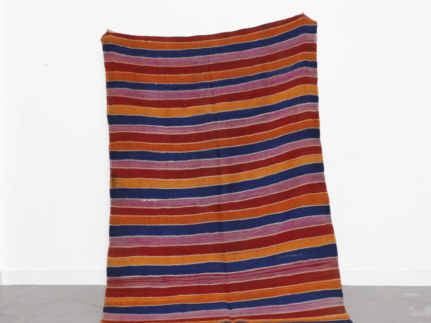 Vintage Blanket 7.4×4.6 Ft Handmade Moroccan Wool