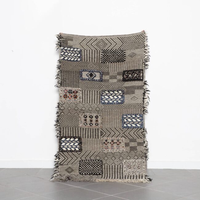 Vintage Zanafi Kilim 6.6×3.6 Ft Moroccan Wool Rug