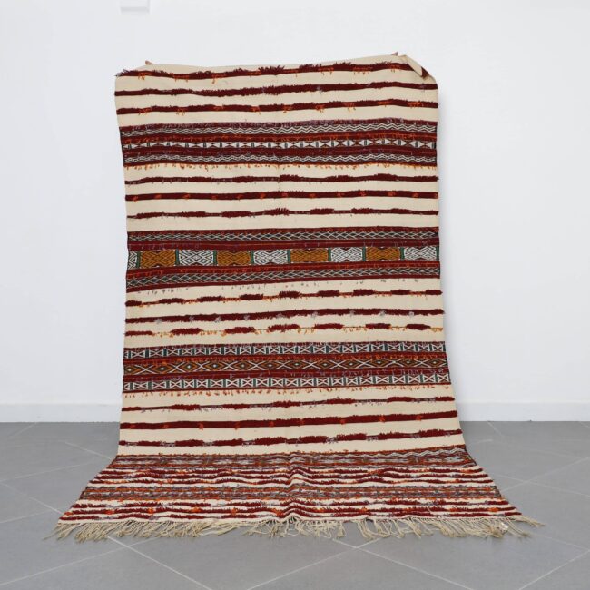 Vintage Kilim 9.4×5.2 Ft – Handwoven Moroccan Wool Rug