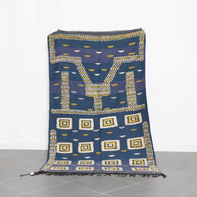 Vintage Kilim Rug 8.0×4.6 Ft – Handmade Moroccan Wool